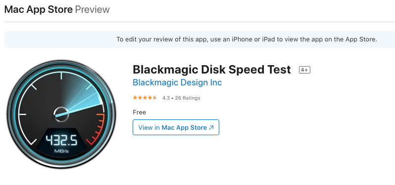 Blackmagic Disk Speed Test Download Mac