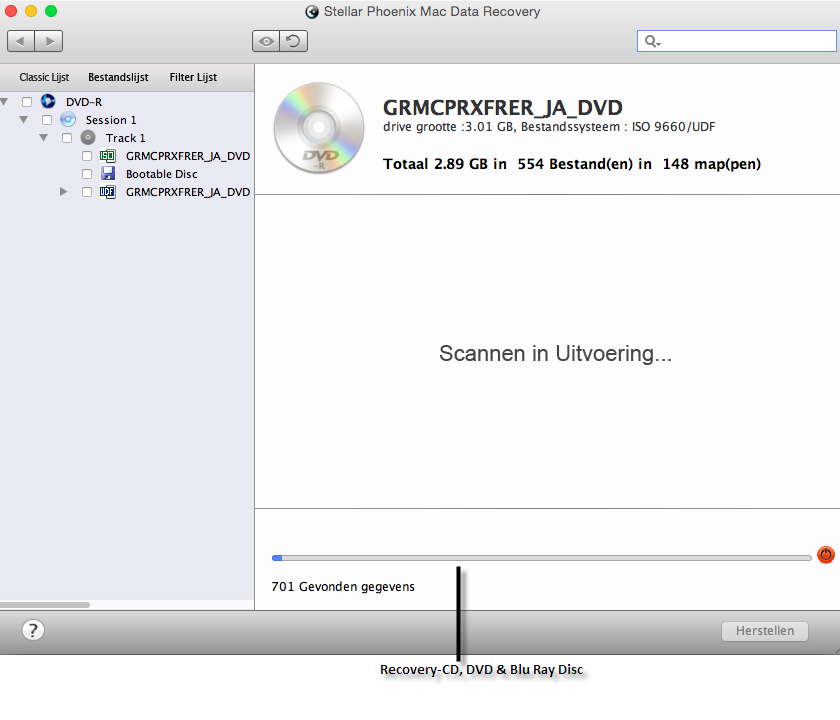 CD DVD Datenwiederaufnahme Mac-Software