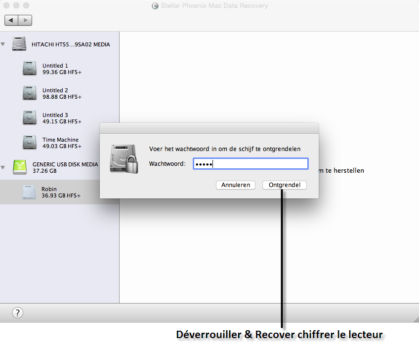 Logiciel de récupération de disque crypté Mac