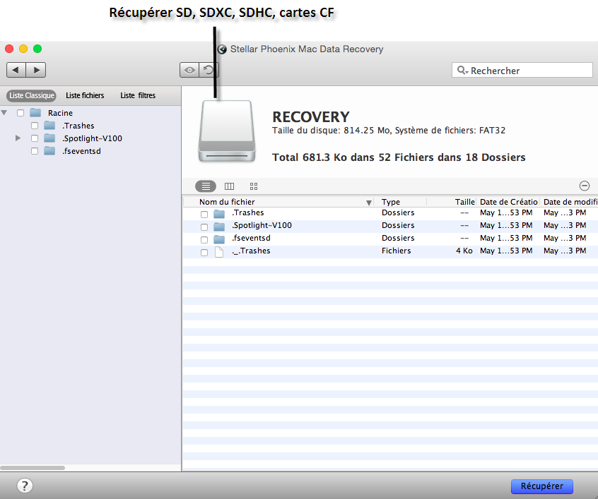 Mac supprimé logiciel de récupération de photos