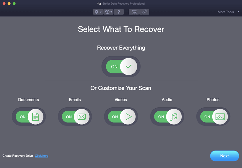 stellar-data-recovery-professional-for-mac-home-screen