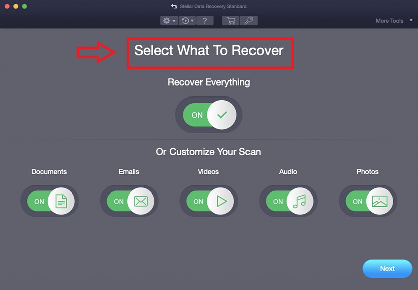 Select What to Recover