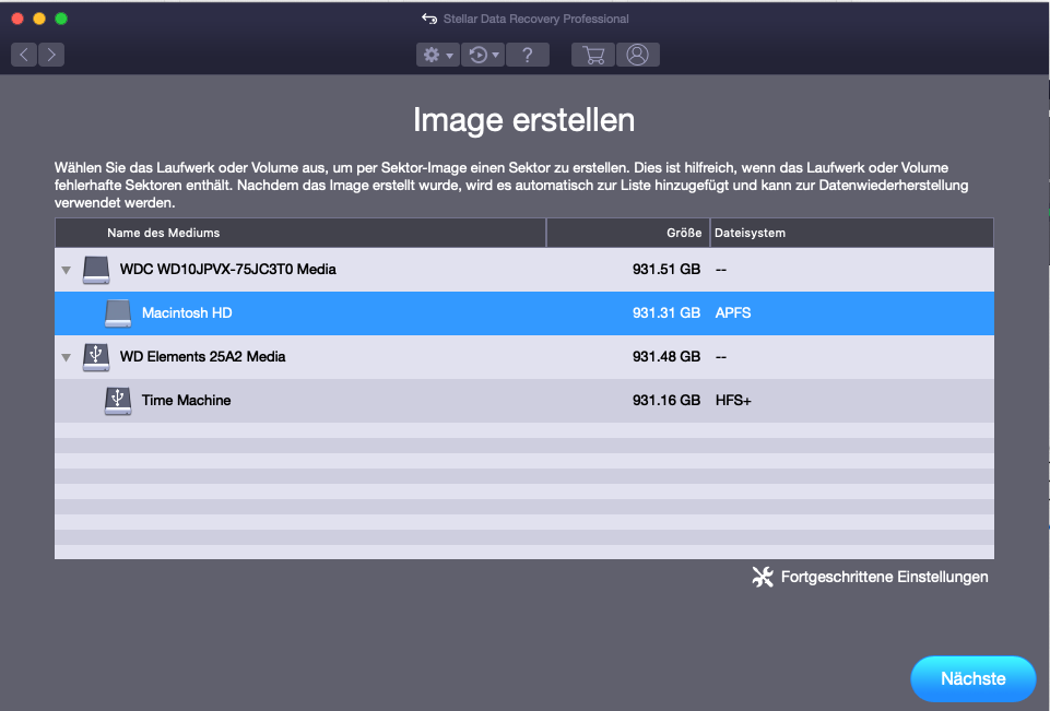 Erstellen eines Disk Image