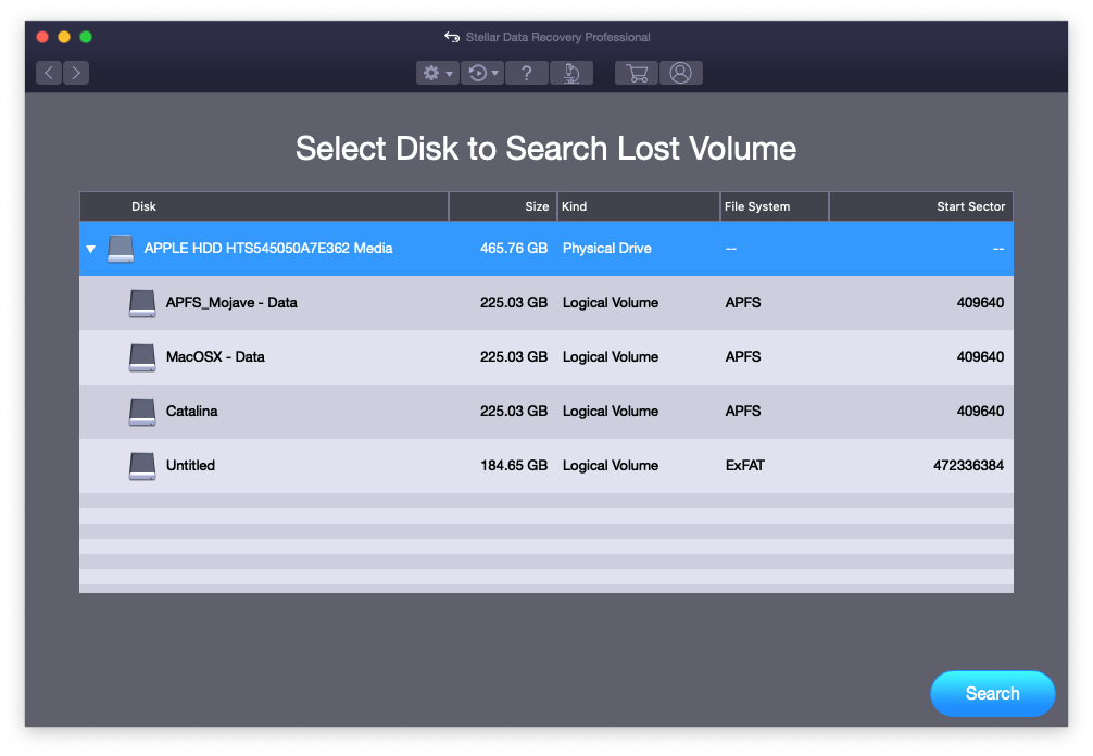 Select Lost Disk Volume