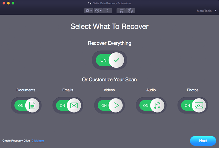 Launch the Software & Select file types for data recovery